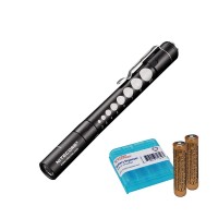 Nitecore Mt06Md Penlight Flashlight, 180 Lumen Led For Medical Doctors, Nurses And Emts With 2X Aaa Batteries & Lumen Tactical Battery Organizer (Black W/Pupil Gauge)