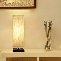 Small Table Lamp For Bedroom - Bedside Lamps For Nightstand, Minimalist Solid Wood Night Stand Light Lamp With Square Fabric Shade, Desk Reading Lamp For Kids Room Living Room Office Dorm