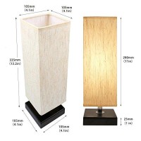 Small Table Lamp For Bedroom - Bedside Lamps For Nightstand, Minimalist Solid Wood Night Stand Light Lamp With Square Fabric Shade, Desk Reading Lamp For Kids Room Living Room Office Dorm