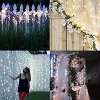 Devida Warm White Solar String Light On White Cord, Hassle Free 100 Led Outdoor Waterproof Set For Decorative Wedding Arch, Picket Fence, Wall, Tree, Patio, Easy Install (Warm White On White Wire)