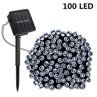 Lightspot 17M/56Ft 100 Led Fairy Solar String Lights, Ambiance Lighting For Outdoor,Patio,Lawn,Landscape,Fairy Garden,Home,Wedding,Christmas (White)