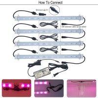 Grow Light Strip Kit 45W, 4 Pcs 16 Inches Led Grow Light Strips With Extension Cables, Mounting Accessories For Greenhouse, Grow Shelf. Perfect For Indoor Growing-(4-Strip-Kit)