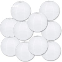 Lurico 10 Packs 12 Inch White Paper Lanterns Round Chinese/Japanese Hanging Ball Lantern Lamps For Birthday Wedding Christmas Parties, Home Decor And Weddings Decorations