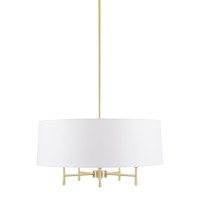 Hampton Hill Presidio 5 Modern Chandeliersmetal White Fabric Shade Pendant Light Lamp Ceiling Dining Lighting Fixtures Hanging