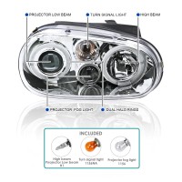 You Are Looking At A Complete Set Including Left And Right Side Aftermarket Projector Headlights The Design Of Projector Designed Headlights Was Originated From Racing Vehicles Driven At Night Our Headlights Come Included With Halogen Bulbs And A Wiring H