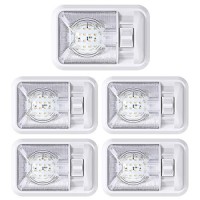 Leisure Led 5 Pack 12V Led Rv Ceiling Dome Light Rv Interior Lighting For Trailer Camper With Switch Single Dome 300Lm Natural