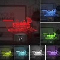 Train 3D Illusion Lamp, 7 Color Changing Touch Control Led Night Light, Kid Bedroom Decor For Boys Or Girl, Cool Home Decoration