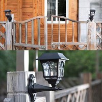 Maggift 2 Pack Solar Wall Lantern Outdoor Christmas 15 Lumens Solar Lights Wall Sconce Solar Outdoor Led Light Fixture With Wall Mount Kit