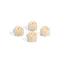 Everlasting Glow Heavy Drip Tea Light, 4Inl X 1.6Inw X 4Inh, Bisque