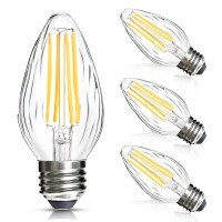 Brimax F15 8W Led Porch Light Bulb Outdoor, Led Post Bulb For 75W - 80W Incandescent Equivalent, E26 Medium Base Dimmable 2700K Warm White Flame Wrinkle Glass, For Ceiling Fan And Lantern Lamp, 4Pack