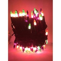 100 Ct Halloween String Light Set, Orange, Green, Purple, Black Cord