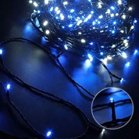 Fullbell Christmas Lights 39Ft 100 Led Usb Power With 8 Modes Waterproof Dark Green Wire For Homes, Christmas Tree, Wedding Party, Room, Indoor Wall Decoration(Blue Include Power Adapter)Ͽ