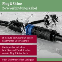 Paulmann 1In-7Out 93931 Outdoor Plug & Shine Cable Ip68 15M 1 In-7 Out 2X1,5Mm Black Plastic, 1500 X 1.5 X 1.5 Cm, 15 Meter