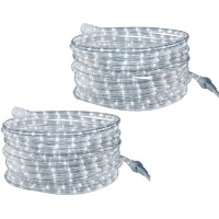 Tupkee Led Rope Light Cool-White - 24 Feet (7.3 M), For Indoor And Outdoor Use - 10Mm Diameter - 144 Led Long Life Bulbs Decorative Rope Tube Lights - Pack Of 2