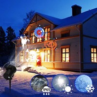 Holiday Projector Light, Syslux Halloween Christmas Projector Lights 16 Hd Slides Led Waterproof Light Outdoor Indoor Light With Remote Control For Party Garden Halloween Xmas Holiday Landscape Decor