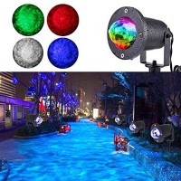 Koot Outdoor Water Wave Lights Projector Ocean Ripple Garden Lighting 10 Color Led Waterproof Water Effect With Remote For Christmas Halloween Garden Indoor Wedding Party Holiday Disco Kids