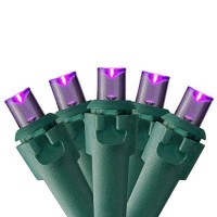 Northlight 50 Purple Led Wide Angle Christmas Lights - 16.25 Ft Green Wire