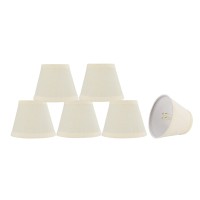 Aspen Creative 32062-6 Small Hardback Empire Shape Chandelier Clip-On Lamp Shade Set (6 Pack), Transitional Design In Beige, 5