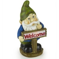 Dawhud Direct Welcome Gnome Solar Light For Home And Outdoor Decor Gnome Solar Powered Flickering Led Garden Light Backyard Gnome Decoration Solar Powered Flickering Led Garden Light