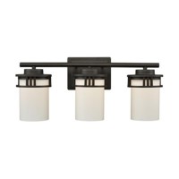 Ravendale 3-Light For The Bath In Oil Rubbed Bronze With Opal White Glass