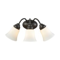 Califon 3-Light For The Bath In Oil Rubbed Bronze With White Glass