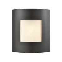 Bella 1-Light Outdoor Wall Sconce In Oil Rubbed Bronze With White Glass