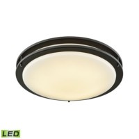 Clarion 18-Inch Led Flush Mount In Oil Rubbed Bronze With A White Acrylic Diffuser