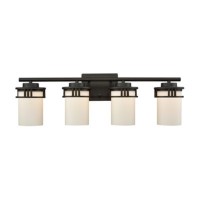 Ravendale 4-Light For The Bath In Oil Rubbed Bronze With Opal White Glass