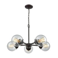 Beckett 5-Light Chandelier In In Oil Rubbed Bronze With Clear Glass