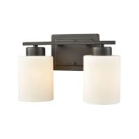 Summit Place 2-Light For The Bath In Oil Rubbed Bronze With Opal White Glass