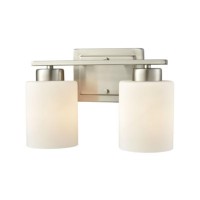 Summit Place 2-Light For The Bath In Brushed Nickel With Opal White Glass