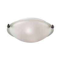 Sunglow 2-Light Flush With White Glass And Oil Rubbed Bronze With Brushed Nickel Clips Included