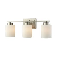 Summit Place 3-Light For The Bath In Brushed Nickel With Opal White Glass