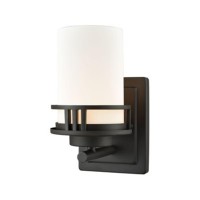 Ravendale 1-Light For The Bath In Oil Rubbed Bronze With Opal White Glass