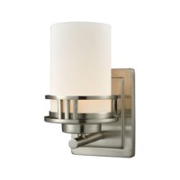 Ravendale 1-Light For The Bath In Brushed Nickel With Opal White Glass