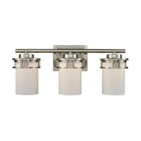 Ravendale 3-Light For The Bath In Brushed Nickel With Opal White Glass