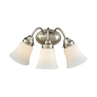 Califon 3-Light For The Bath In Brushed Nickel With White Glass