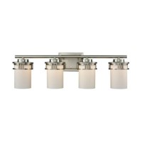 Ravendale 4-Light For The Bath In Brushed Nickel With Opal White Glass