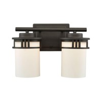 Ravendale 2-Light For The Bath In Oil Rubbed Bronze With Opal White Glass