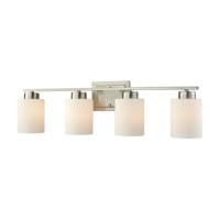 Summit Place 4-Light For The Bath In Brushed Nickel With Opal White Glass