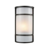 Bella 1-Light Outdoor Wall Sconce In Oil Rubbed Bronze With A White Acrylic Diffuser