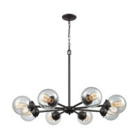 Beckett 8 Light Chandelier In In Oil Rubbed Bronze With Clear Glass