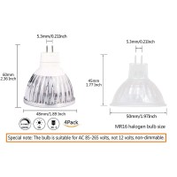 Ctkcom Led Bulbs Mr16 110V~120V (4 Pack), 5W Gu5.3 Base Led Spotlight Equal To 50W Halogen Bulbs 6000K Cool White 400Lm Spotlight For Landscape Accent Recessed Track Lighting Bulbs