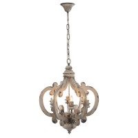 A&B Home Wood And Metal Chandelier, 20.5