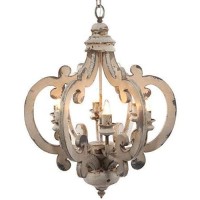 A&B Home Wood And Metal Chandelier, 20.5