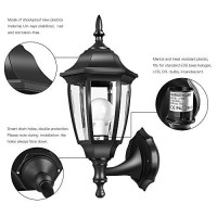 Emart Outdoor Porch Light Led Exterior Wall Light Fixtures, Special Handling Anti-Corrosion Plastic Material, Waterproof Security Lamp For Wall, Garage, Front Porch - 2 Pac