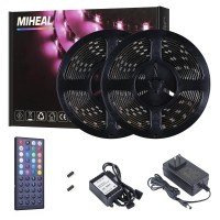 Miheal Led Strip Lights Kit 32.8 Ft (10M) 300Leds Waterproof 5050 Smd Rgb Led Flexible Lights With 44Key Ir Controller And Power Supply For Home,Kitchen,Trucks,Sitting Room And Bedroom Decoration.