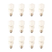 Phillips 420091 13 Watt E26 T2 Daylight Cfl Non-Dimmable Mini Twister Light Bulbs 4 Count12