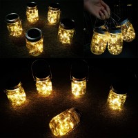 Solar Lanterns Mason Jar Hanging Lights 4 Pack 30 Led Lights String Fairy Firefly Starry Jar Lights Mason Jarshangers Included