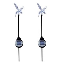 Unido Box Hummingbird Solar Garden Stake Light Led Colorchanging Set Of 2